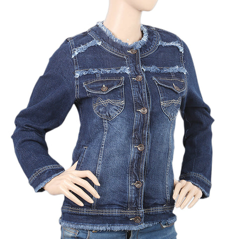 Women's Denim Jackets With Flare - Dark Blue, Women, Jackets, Eminent, Chase Value