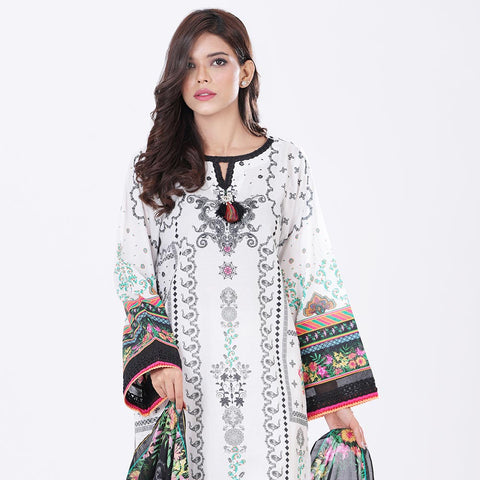 Eminent Digital Printed 3 Pcs Un-Stitched Suit - 12, Women, 3Pcs Shalwar Suit, Eminent, Chase Value