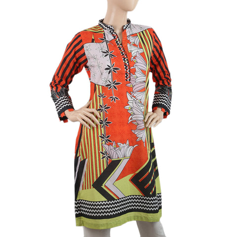 Women's Digital Printed Kurti - Orange, Women, Ready Kurtis, Eminent, Chase Value