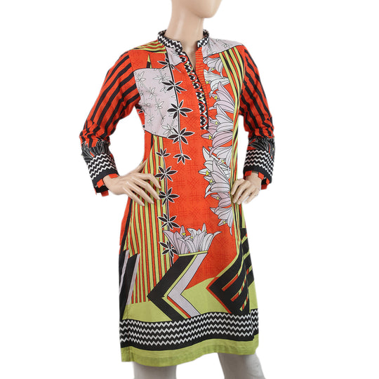 Women's Digital Printed Kurti - Orange, Women, Ready Kurtis, Eminent, Chase Value