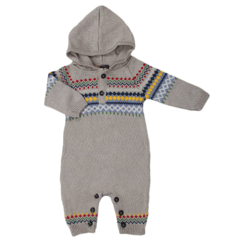 Newborn Boys Full Sleeves Romper - Grey, Kids, New Born Boys Rompers, Eminent, Chase Value