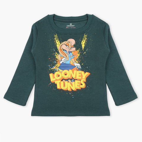 Eminent Girls Full Sleeves T-Shirt - Dark Green, Girls T-Shirts, Eminent, Chase Value