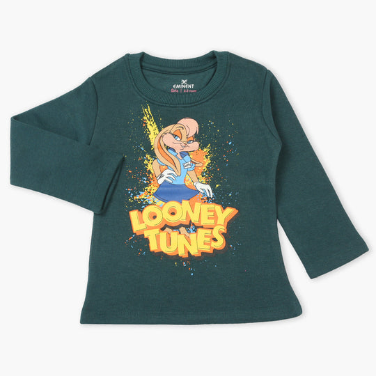 Eminent Girls Full Sleeves T-Shirt - Dark Green, Girls T-Shirts, Eminent, Chase Value