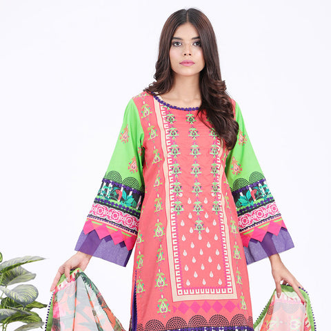 Eminent Cambric Digital Embroidered 3 Pcs Unstitched Suit With Silk Dupatta - 6, Women, 3Pcs Shalwar Suit, Eminent, Chase Value