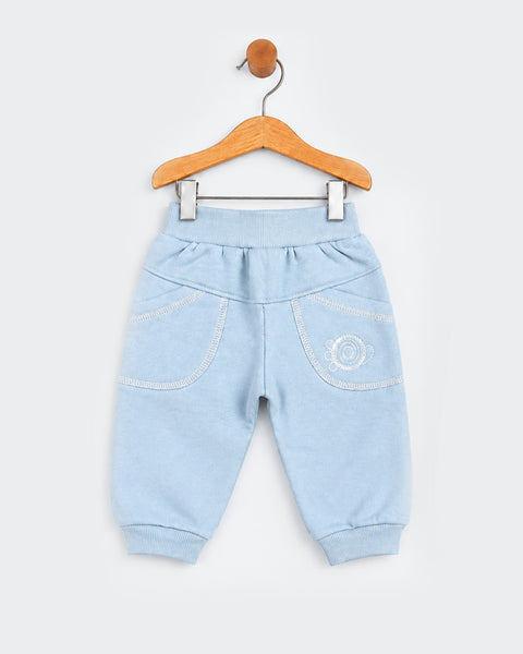 Newborn Boys Embroidered Fleece Trousers