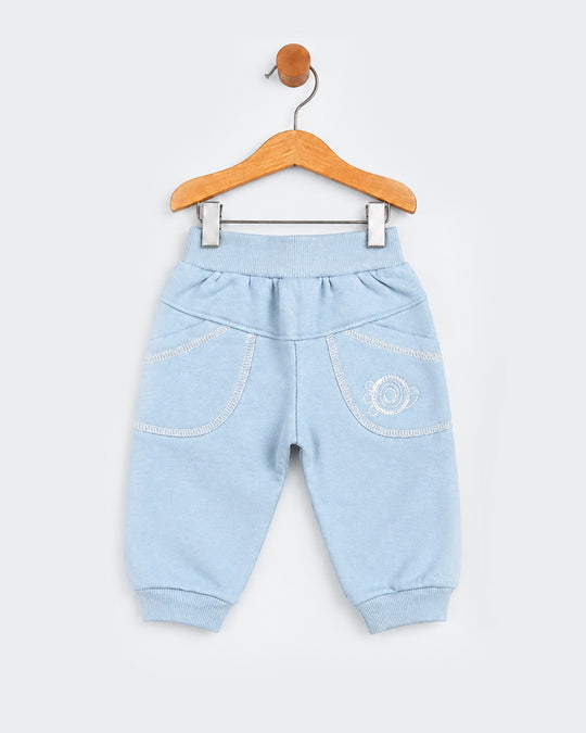 Newborn Boys Embroidered Fleece Trousers