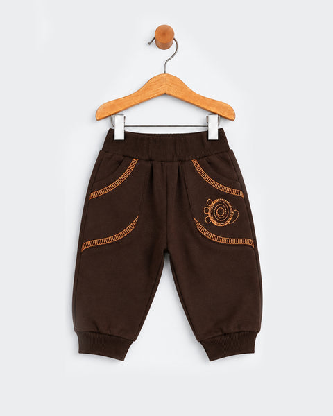 Newborn Boys Embroidered Fleece Trousers