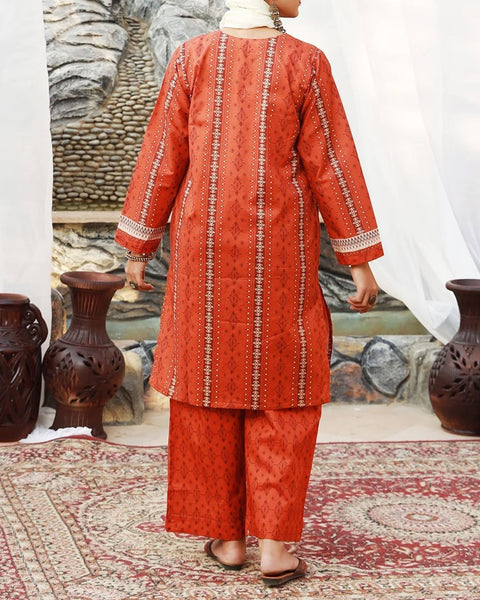 Eminent Women's Printed 2Pcs Suit - Rust