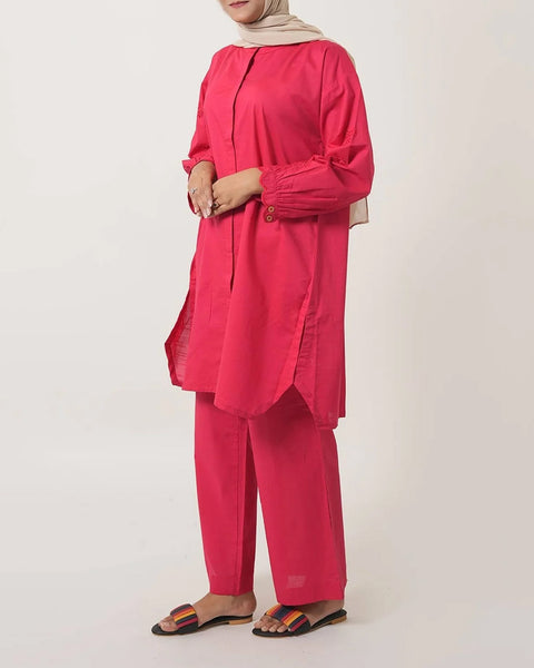 Women's Stitched 2-Piece Cotton Co-Ord Set