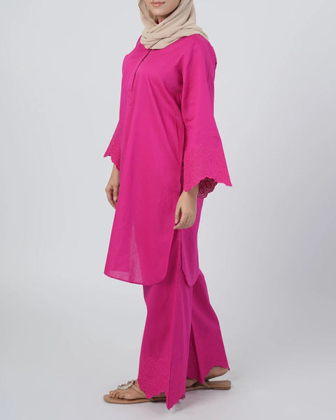 Women's Embroidered 02 Pcs Suit - Pink