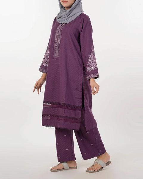 Women's Embroidered 02 Pcs Shalwar Suits - Purple