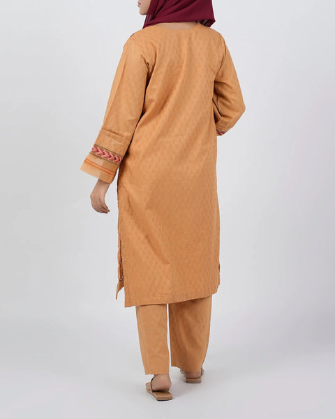 Women's Embroidered 03 Pcs Shalwar Suits - Brown