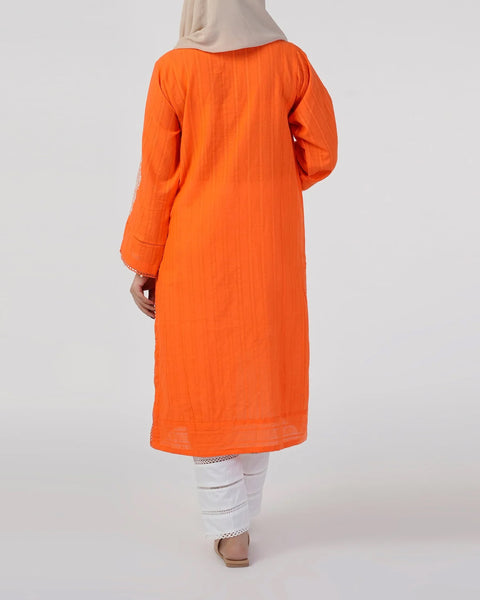 Eminent Women's Embroidered Kurti - Orange