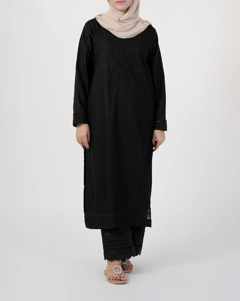 Eminent Women's Embroidered Kurti - Black