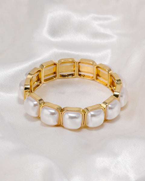 Women's Square Pearl Bracelet