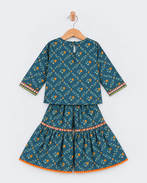 Newborn Girls Ethnic Essentials Printed 2 Pc