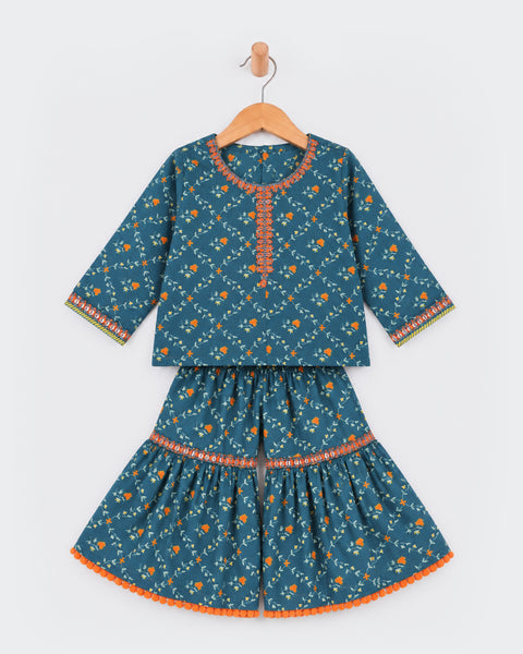 Newborn Girls Ethnic Essentials Printed 2 Pc