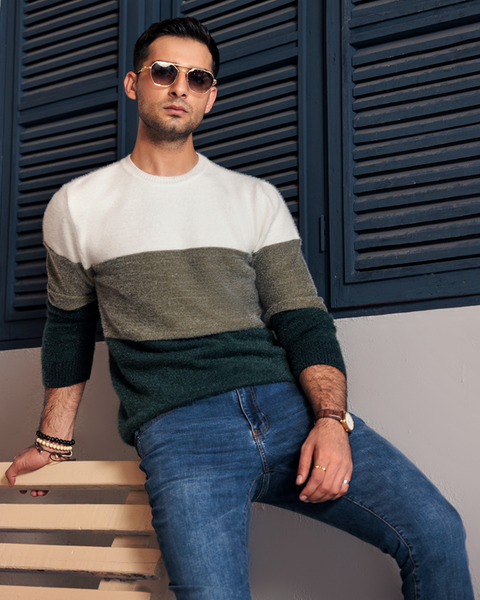 Eminent Men's Sweaters - White & Green