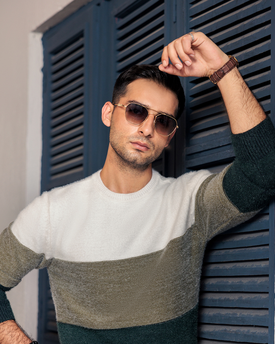 Eminent Men's Sweaters - White & Green