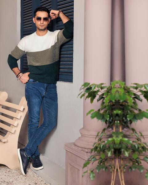 Eminent Men's Sweaters - White & Green