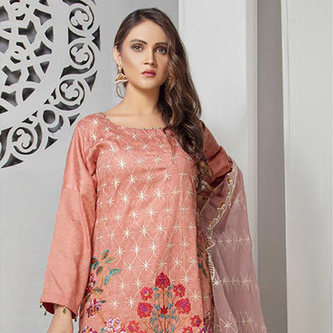 Eminent Jacquard Embroidered 3 Pcs Un-Stitched Suit - 3, Women, 3Pcs Shalwar Suit, Eminent, Chase Value