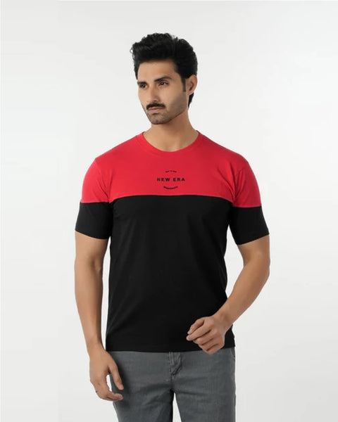 Eminent Men's Round Neck Half Sleeves Printed T-Shirt - Black